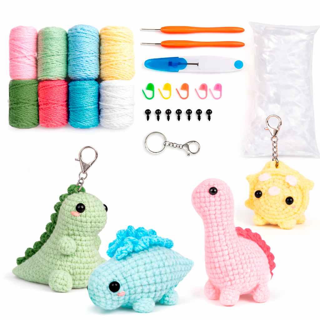 Kit Crochet Amigurumi Dinos - Artnova