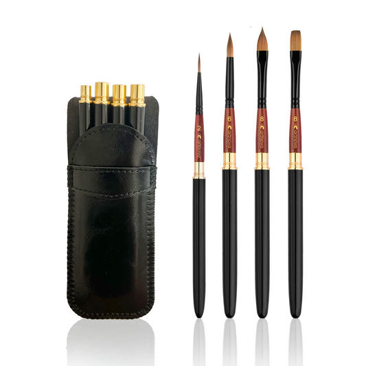 Kit de Pinceles de Viaje Premium. Acuarela, Acrílico, Óleo